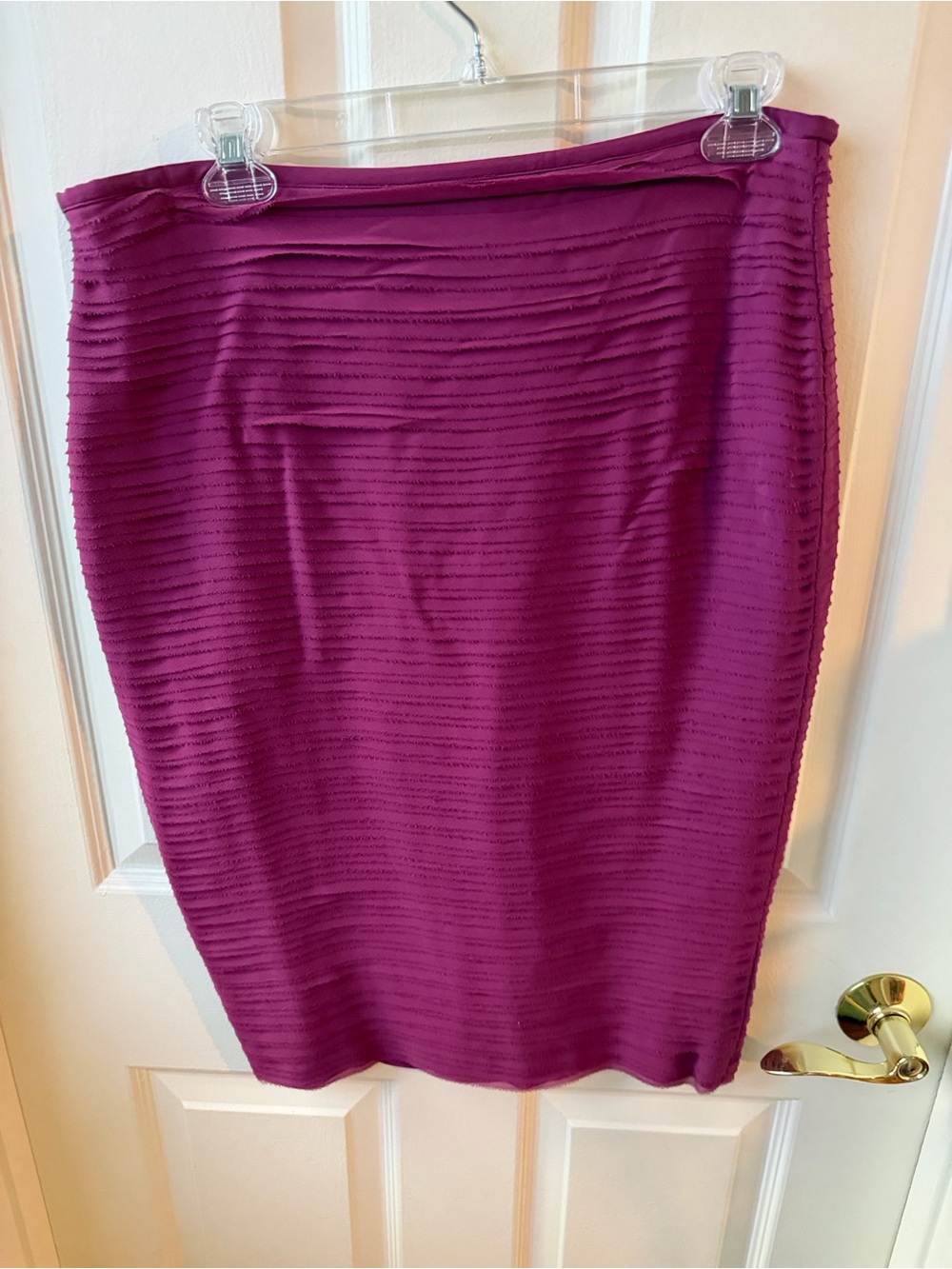 Burberry Magenta Ribbed Pencil Skirt
